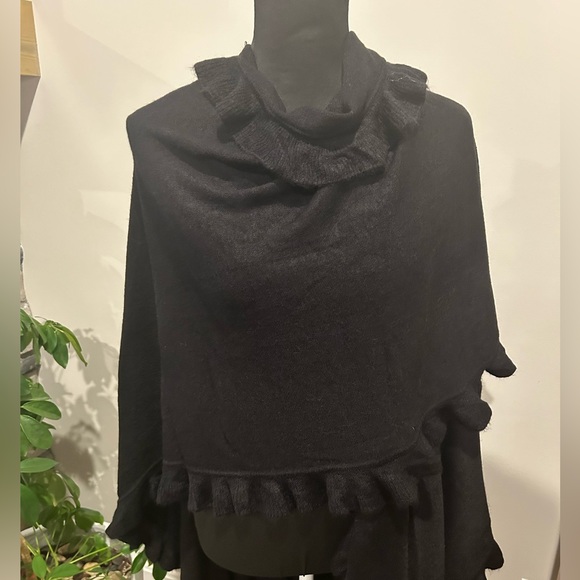 NWT April Marin black shawl; one size; can be worn many ways. Beautiful. - Picture 2 of 5
